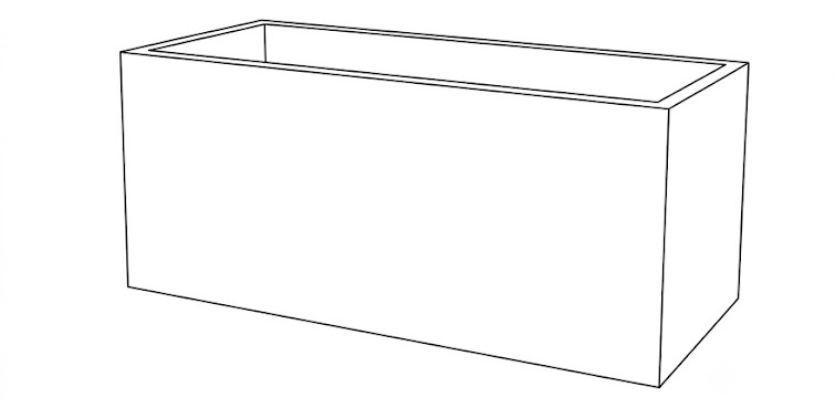Cuboid Planter technical drawing