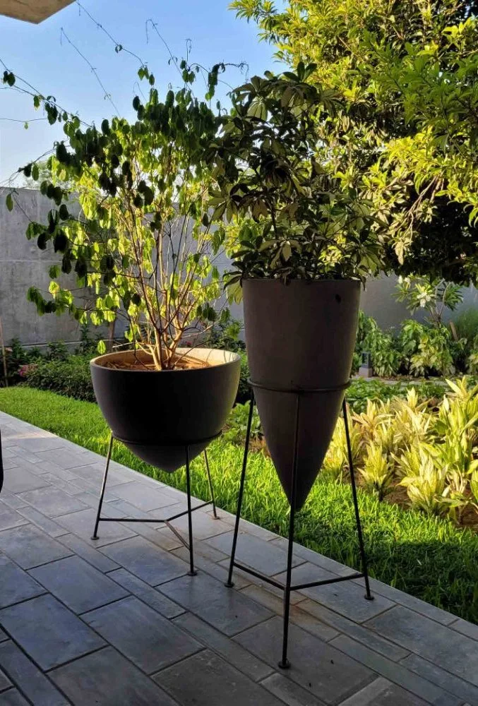 The V Planter — Geometric cast stone by Artemis